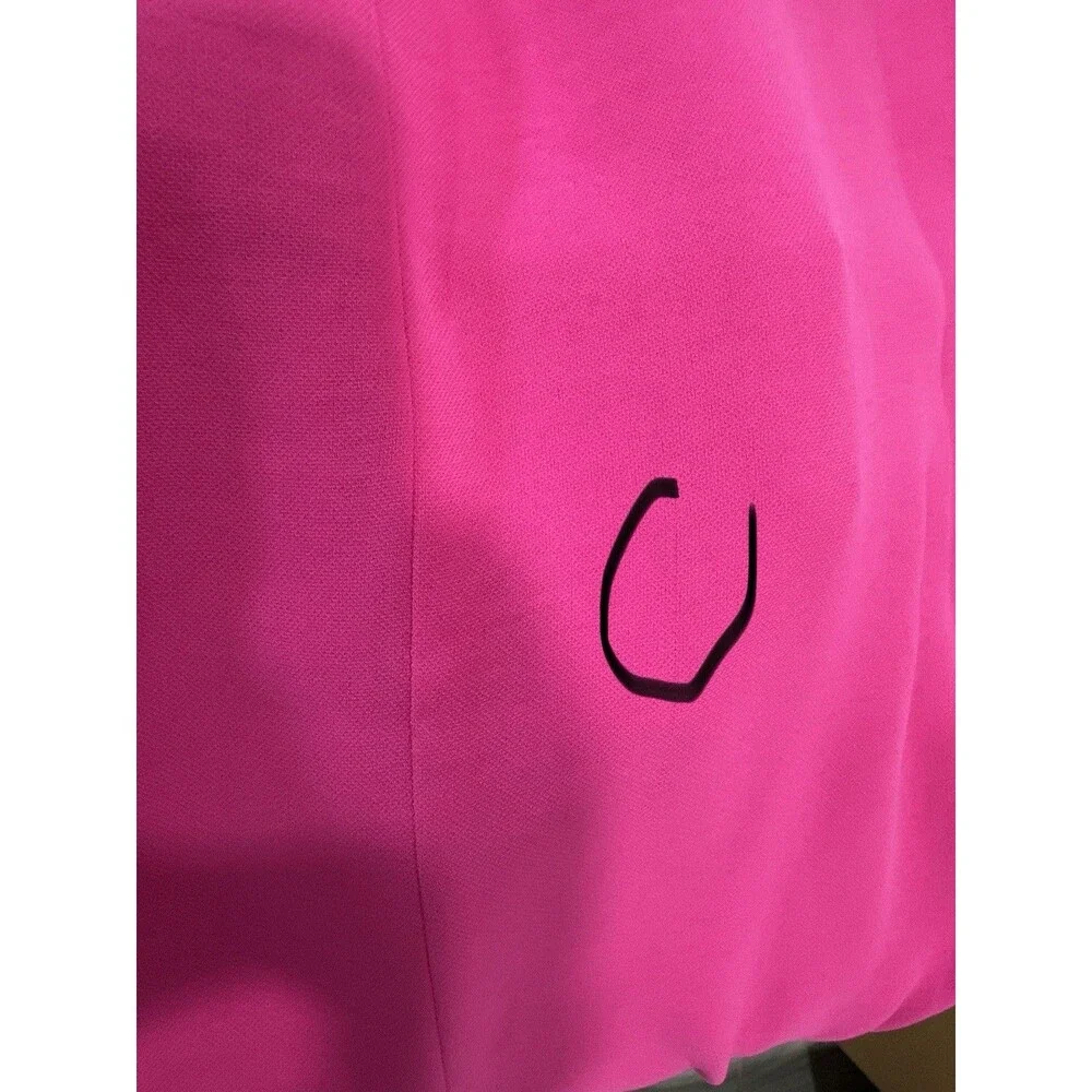 Adrianna Papell Bright Pink Midi Dress 8 Sleeveless Overlay Lace Strap Cocktail - Picture 10 of 10